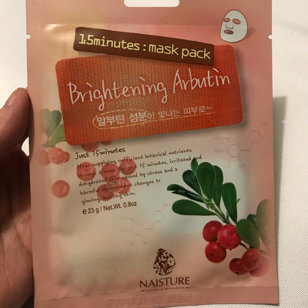 6 Pack Naisture Brightening Arbutin Sheet Mask